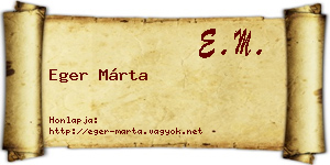 Eger Márta névjegykártya
